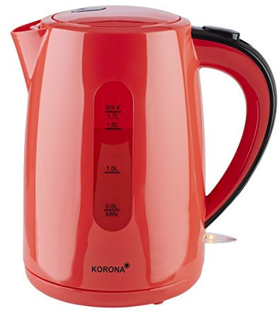 Korona 20132 1.7L 2200W Red electric kettle 20132, 1.7 L, Red, Lever, Button, 2200 W, AC