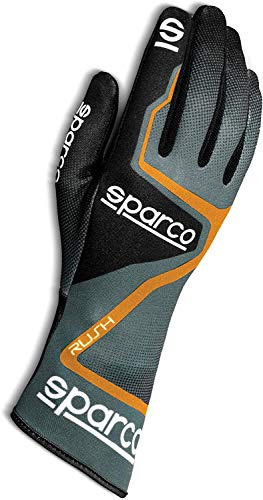 SPARCO 00255608GRAF Guantes de karting gris naranja