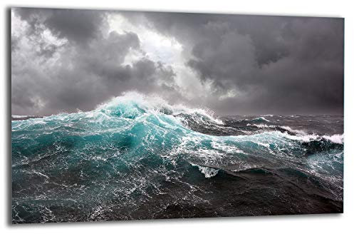 TMK Plaque de recouvrement, 80 x 52 cm, 1 pièce, pour plaques vitrocéramiques, à induction, protection anti-éclaboussures, planche à découper, motif de mer