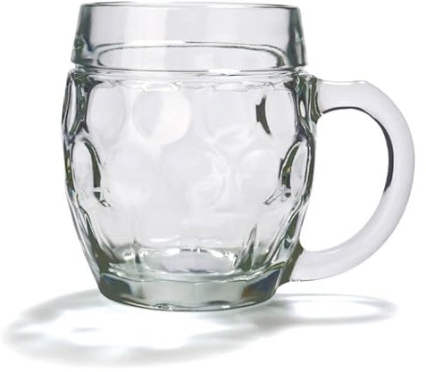 Stölzle Oberglas Bierkrug Tübinger mit Übermaß & Schild / 6er Set Bierkrüge 0,5 Liter/Stabiler Bier Krug/Biergläser 0,5 Liter aus Soda Lime Glas/Bierseidel 0,5l Spülmaschinengeeignet