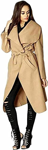 STAR FASHION Womens Italian Long Duster Coat Ladies Long Sleeve French Belted Trench Waterfall Jacket | UK One Size 8-14/16-22 |