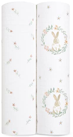 aden + anais™ Essentials Baumwoll-Musselin-Pucktuch Blushing Bunnies in 2er-Packung