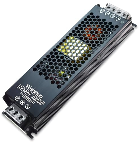 LED Trafo 12V 300W 25A IP20 LED Transformator AC 220V auf DC 12 Volt Konstante Spannung Schlankes Netzteil für LED-Streifen und LED-Innenleuchten