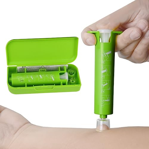 Gcroet 1PC Bug Bite Suction Tool with Suction Cup Tool Poison Remover Bite Extractor Tool with Storage Box for Hiking Camping Supplies and Essentials