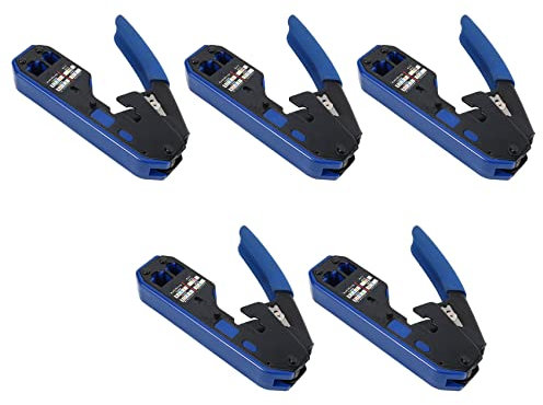 LLKOZN 5X Herramienta de Crimpado de Red RJ45, Cortador de Pelacables Rj45 para Conector Rj45 Cat6 Cat5E Cat5 Rj11 Rj12