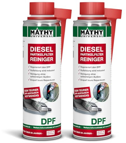 MATHY-DPF Diesel Partikelfilter Reiniger, 2 x 300ml, Kraftstoffadditiv | Hochwirksames Dieseladditiv zur Dieselpartikelfilter Reinigung & Regeneration, Systemreiniger, Dieselmotor Additiv