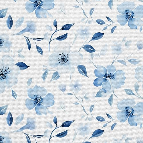 HEKO PANELS Stoff Oxford Wasserdichte Meterware Canvas-Stoff Polyester Nähstoff Dekostoffe Handwerken Wasserabweisend Blickdicht Blumenmuster Blumen Aquarell Wasserfarbe 1 Meter 155 x 100 cm DX2901
