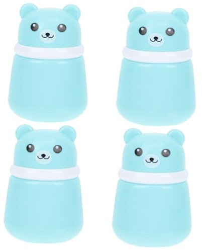 MAGICLULU 4 Stück Puderquaste Talkumpuderfläschchen für Kleinkinder Säuglingspflegeset für Neugeborene Badeschwamm Schwämme Vorratsflasche für Säuglingspulver Puffflasche Karosserie Spender