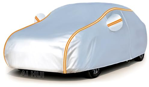 AI HUI Car Cover Waterproof Custom Fit for Nissan Leaf(2010-22) Car Cover Outdoor Waterproof Full Car Covers for Hatchback SUV Large Small Cover Anti-UV Rain Snow Protection