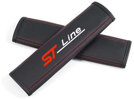 USSAY 2 Pièces Voiture Rembourrage de Ceinture de sécurité pour Ford St Line Kuga MK3 MK2 MK4 S Max Focus Puma Fiesta Souple Confortables Ceinture Protège-Ceinture Accessoires,A
