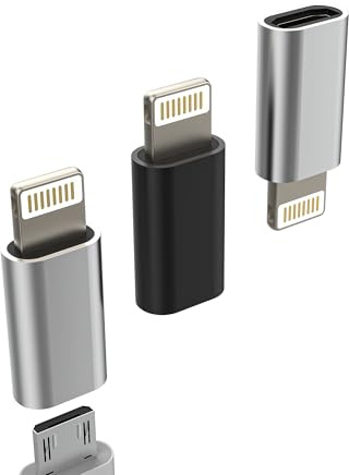 Adaptador de carga micro USB hembra a Lightning macho (3 paquetes) Android Cable de Para iPhone 14 13 Pro MicroUSB Cables Jack para Apple MFI Certified Enchufe Para iPad Cargador Adaptadores mc-to-L