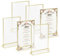 QWORK® 6 Piezas Marcos de Fotos Dorados, A5 Soporte de Acrílico para Letreros, Marco de Fotos Doble Cara, para Restaurante, Bodas