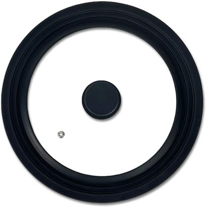 Homatz Universal Pots Pans Lid Fit for 26cm, 28cm, 30cm Cookware, Tempered Glass Lid - Cooking Pots Saucepan Frying Pan & Skillets Cover - Heat Resistant Silicon Rim & Knob (26/28/30 cm)