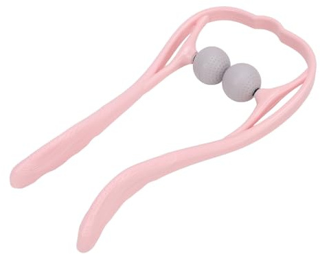 Masajeador de Cuello con Punto de Gatillo Doble Masajeador de Cuello Shiatsu, Diseño en Forma de U, Operado Manualmente para Oficina en Casa, Material ABS de Silicona, Rosa,