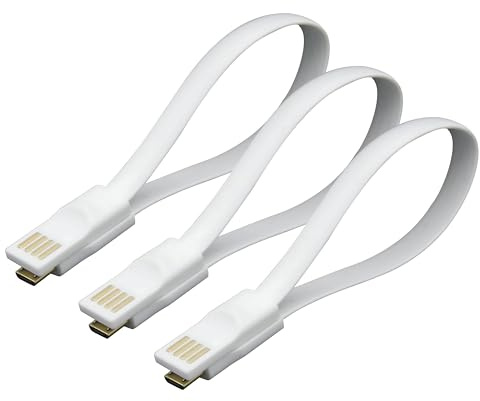 USB to Micro USB Cable 0.2M (3-Pack), Magnetic Short Micro USB to USB Cable, Foldable USB Micro Cable, Micro USB Charger Cable for Samsung Galaxy S7 S6 S5, Nexus, LG, PS4, HTC, Xbox, Kindle and More