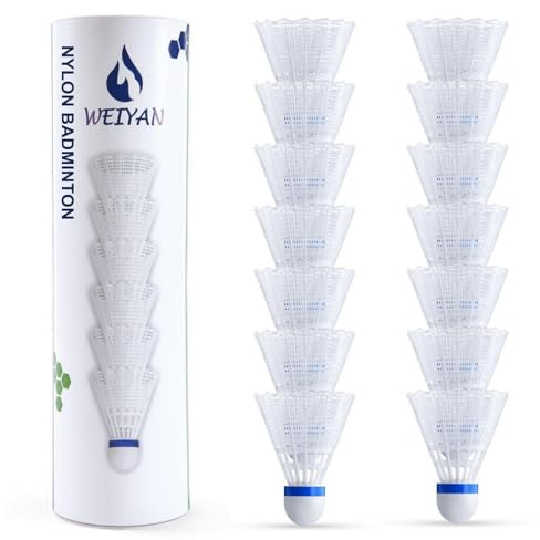 flintronic Volani da Badminton, 12 Pezzi Volani di Speedbadminton, Palline da Badminton, Volani da Badminton in Nylon per Allenamento e Competizione, Interni & Esterni Sport