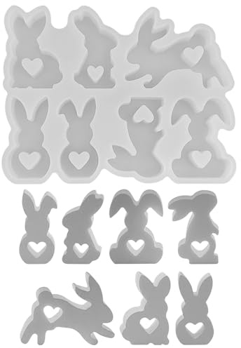 Moldes de silicona para Pascua, 7 unidades, molde de silicona para Pascua, conejo de Pascua, molde de silicona para pascua, molde de yeso para fundir, molde de escayola, molde de Pascua, molde de