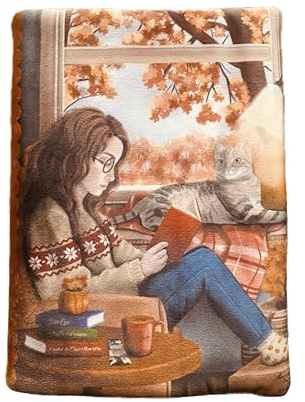 Funda artesanal solapa ajustable Junto a la ventana + marcapáginas de regalo, funda de terciopelo, acolchada. Regalo ideal para personas lectoras