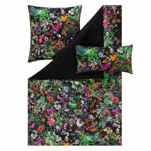 ESTELLA Bettwäsche Mystical Flowers Multicolor - Mako Satin (1 x 40x80 cm + 1 x 80x80 cm + 1 x 155x220 cm)