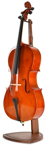 Musbeat Cello Ständer, Holz Celloständer mit Bogenhalter, Handgefertigter Walnuss Ständer für 1/2, 1/4, 3/4, 1/8, 7/8 and 4/4 Volle Größe