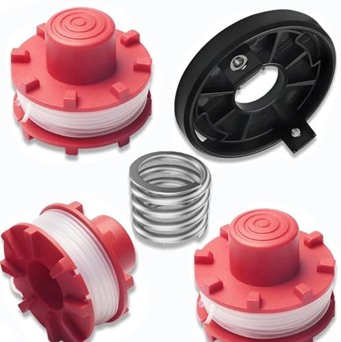 Bobine de fil de rechange en 2 pièces, 1 capuchon de bobine de rechange, 1 tête de tondeuse compatible avec Einhell GE-CT 36/30Li E, accessoires de coupe-bordure, remplace les bobines de rechange