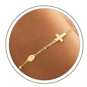 Turandoss Cross Bracelets for Women Christian Jewelry Gifts for Women Girls | Gold Cross Bracelets for Women, Waterproof, Baptism Gifts for Girls, First Holy Communion Gifts for Girls Women