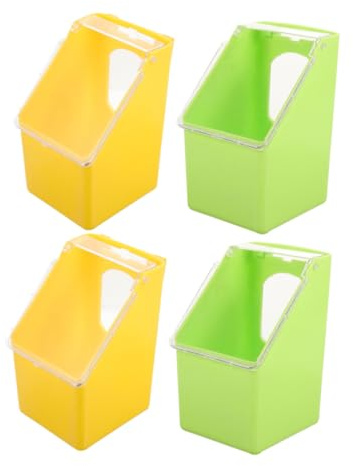 JUMPLAWN 4 Piezas Comedero Colgante para Jaula de Alimentador Multifuncional para Codornices Resistente y Práctico de Instalar