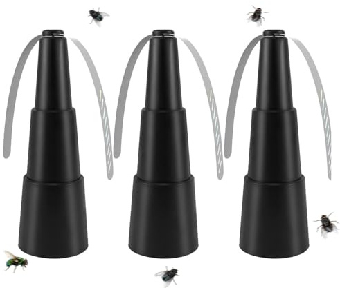 Fliegen-Ventilator, leise, Teleskop-Fliegenvertreiber, Ventilator gegen fliegende Insekten, hängender oder stehender Modus, für Terrassen, Restaurants und Außenbereich (3 Stück)