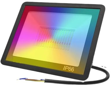 MJFVN Tuya Smart Proiettore LED Riflettore Illuminazione Esterna 30W 50W 100W RGB Dimmerabile Luce Bianca Calda Fredda Supporto(with Remote Control,100W_WiFi And BTOOTH)
