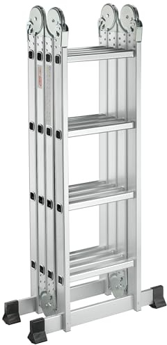 Escalera Articulada Plegable Multifunción Aluminio 4x4 Escalones 4,70m de Altura