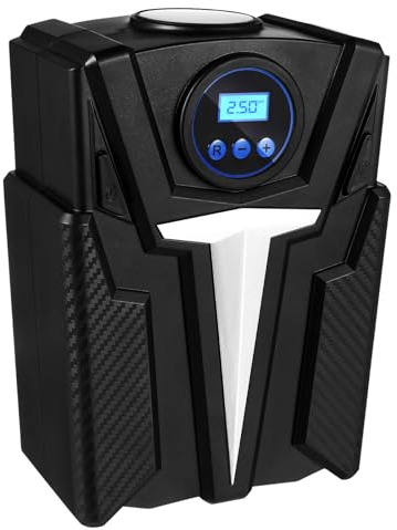 Ciieeo Portable Auto Tire Inflator Air Compressor with Digital Display and LED Light Automatic Shutoff Car Pump for Tires Motorcycles Bicycles and Outdoor Use
