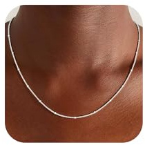 SLOONG Sterling Silber 925 Kette Jewelry Damen - 1.2mm Breit Satellitenkette Silber Halskette Schmuck Geschenke für Damen 41cm