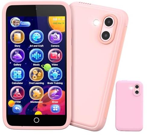 Telefono Giocattolo per Bambini, 3.97 Cellulare per Bambini 3 4 5 6 7 8 9 10 11 12 Anni con 200+ Giochi, Doppia Fotocamera, Controllo Parentale, Telecamera, Musicale, Regalo di Compleanno Natale
