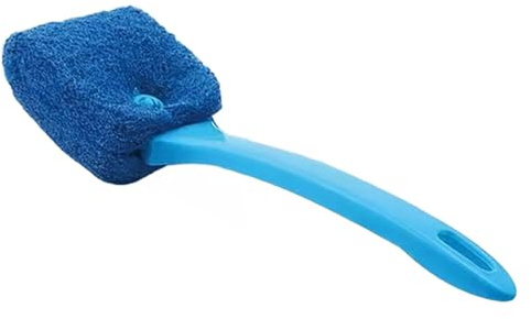 2 Stück Aquarium Schwamm ReinigungsbüRste, Aquarium Schwamm Bürste, Doppelseitig Scheibenreiniger Bürste Mit Langer Griff, Wiederverwendbar Schwamm Reiniger Für Aquariumglas Und Heimküche (Blau)