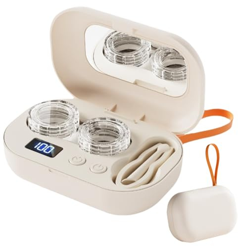Mfyxde 2026 Portable Rechargeable Ultrasonic Contact Lens Cleaner Case, Ultrasonic Portable Travel Contact Lens Case Kit, Home Travel and Office (1 Set)