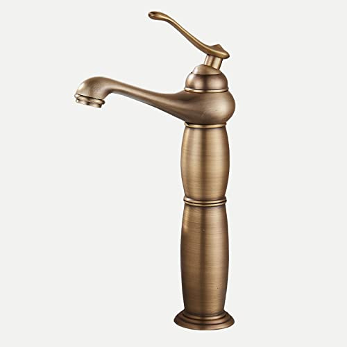 Badarmatur aus antikem Bronze-Messing mit heißem und kaltem Wasser, Einhebel – leicht zu reinigen und auslaufsicher