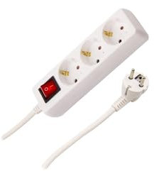 LEDKIA LIGHTING Base Múltiple 3 Enchufes Tipo F Schuko 5m Blanco