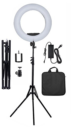 Yidoblo 45,7 cm dimmbarer LED-Lichtring FS-480II Kit mit H Tischständer, Batterien, Ladegeräten, Tragetasche, Fotohalter für Portrait Selfie Youtube Foto Video Studio Fotografie Beleuchtung