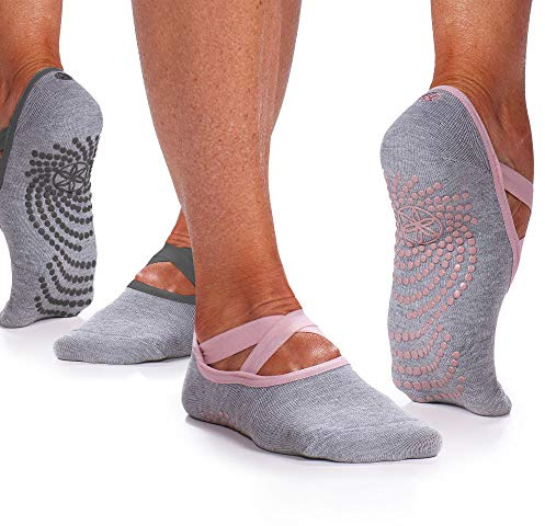 Gaiam womens Gaiam Yoga Barre Socks Folkstone 2pk, Folkstone (2-pack), 1 US