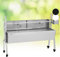 Klarstein 2-in-1 Rotisserie Grill mit Motor, mit Drehspieß & Windschutz, Großer Spießgrill für Hähnchen & Spanferkel, Spieß Grill mit Edelstahl-Rost, Holzkohlegrill mit Rollen