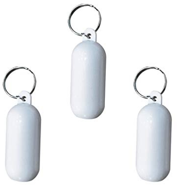 Wakauto Schwimmend Schlüsselanhänger mit Schlüsselring Fender Schlüsselbund Kanufahren Marine Sailing Bootfahren Rafting Magic Floating Keychain für Bootsport Wassersport (Weiß)