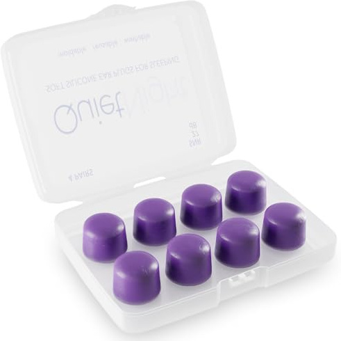 QuietNight Silicone Sleep Earplugs 4 Pairs SNR 27dB Mouldable Noise Cancelling Reusable