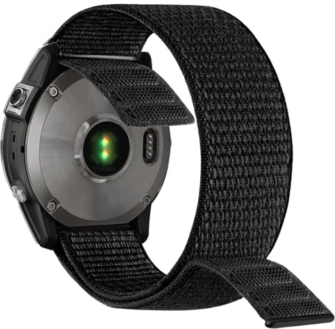 YOOSIDE Compatible avec Bracelet de montre en nylon Fenix 8 47mm/epix Pro 47mm / Instinct 3 45mm, Bracelet de sport ultraléger à séchage rapide 22mm pour Garmin Fenix 5/6/7,Quatix 6/5 (Noir)