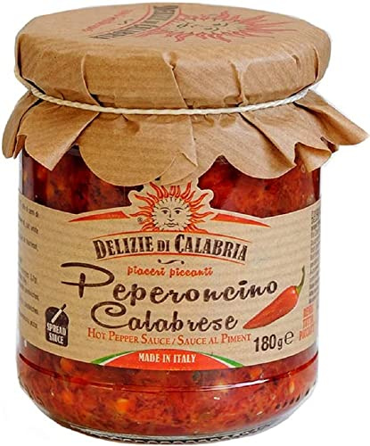 Delizie di Calabria - Italian Chilli & Hot Pepper Sauce (180g) | With Calabrian Peperoncino | Made in Italy