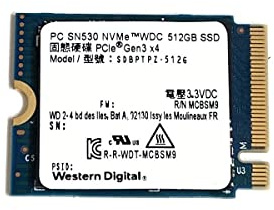 Western Digital Disque SSD PC SN530 M.2 2230 30 mm PCIe Gen3 x4 NVMe SDBPTPZ-512G pour ordinateur portable, ordinateur de bureau, Ultrabook Surface 512 Go
