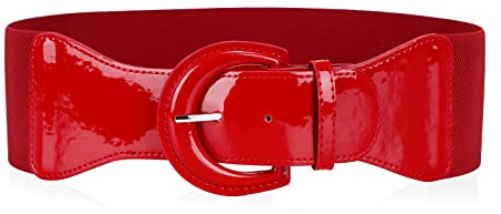 LEACOOLKEY Frauen Bow Knot Elastischer Taillengürtel für Kleid, Vintage Stretchy Wide Bund Cinch Gürtel mit Druckknopfschnalle