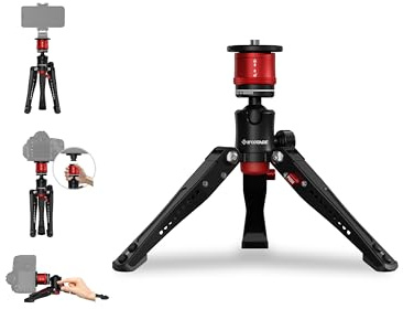 IFOOTAGE Cobra 3 Basis, 25,4 cm Desktop-Stativ, Mini-Basis für Einbeinstativ, Kamera, Monitor, Handyhalter-Clip, Mini-Kugelkopf, LED-Blitz, 0,64 cm und 3/8 Zoll Automatische