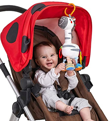 TUMAMA Zebra Hängend Babyspielzeug für 0,3,6,9,12 Monate,Baby Handglocken Rassel Weiches Tier Plüsch Spielzeug,Baby Sensorik Kinderwagen Spielzeug für Neugeborene Jungen Mädchen Geburtstagsgeschenke