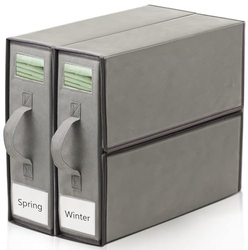 Aqash Bed Sheet Organiser Storage Box - Foldable Sheet Bedding Organizer Clothes Folder for Linen Closet Queen or King Sheets 2 Pack