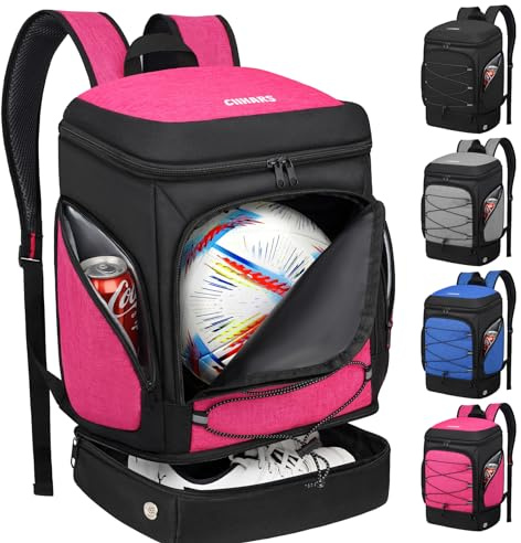 Ciihars Fußball-Rucksack, Fußballtasche mit Ballhalter, inklusive separatem Schuh- und Ballfach, Sportausrüstungstaschen, passend für Basketball, Volleyball, Fußball